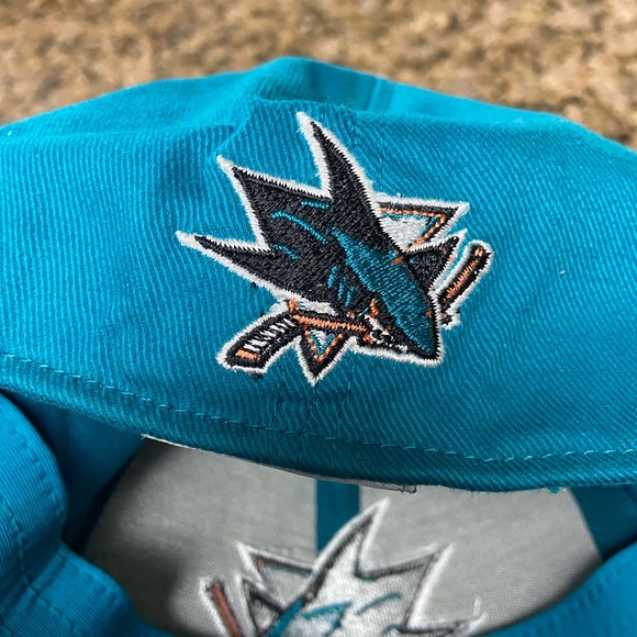 Reebok San Jose Sharks Men’s L/XL Teal Pro Fit Baseball Hat Hockey 90s Y2K - Picture 3 of 6